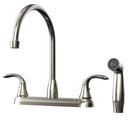 Double Handle Kitchen Faucet With Spray in Bronze Load image into Gallery viewer, Double Handle Kitchen Faucet With Spray in Bronze