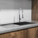 Pull Down Kitchen Faucet with Semi Pro Single Handle in Polished Chrome Load image into Gallery viewer, Pull Down Kitchen Faucet with Semi Pro Single Handle in Polished Chrome