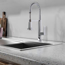 Pull Down Kitchen Faucet with Semi Pro Single Handle in Polished Chrome Load image into Gallery viewer, Pull Down Kitchen Faucet with Semi Pro Single Handle in Polished Chrome