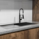 Pull Down Kitchen Faucet with Semi Pro Single Handle in Polished Chrome Load image into Gallery viewer, Pull Down Kitchen Faucet with Semi Pro Single Handle in Polished Chrome
