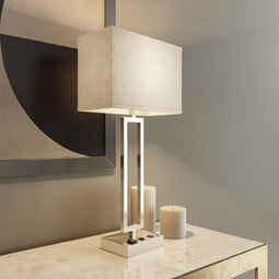 Bedside Table Lamp with USB Port and Outlet, 28 inch, Brushed Nickel Finish, with 1pc Switch,1pcs outlets,1pc USB, For Living Room, Dorm, Bedroom Lamp Bedside Table Lamp with USB Port and Outlet, 28 inch, Brushed Nickel Finish, with 1pc Switch,1pcs outlets,1pc USB, For Living Room, Dorm, Bedroom Lamp