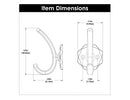 Hook 1-1/4 Inch Center to Center - Hickory Hardware Load image into Gallery viewer, Hook 1-1/4 Inch Center to Center - Hickory Hardware