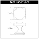 Knob 1-1/4 Inch Square - Dover Collection Load image into Gallery viewer, Knob 1-1/4 Inch Square - Dover Collection