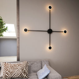 4-Lights, LED Wall Sconce Light 12W/Head, 3000K, 600LM/Head, Integrated LED Light Combination, 120V Dimmable, Matte Black Body Finish 4-Lights, LED Wall Sconce Light 12W/Head, 3000K, 600LM/Head, Integrated LED Light Combination, 120V Dimmable, Matte Black Body Finish