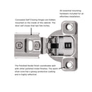 Hinge Concealed 1/4 Inch Overlay Face Frame Self-Close in Polished Nickel (2 Hinges/Per Pack) - Hickory Hardware Load image into Gallery viewer, Hinge Concealed 1/4 Inch Overlay Face Frame Self-Close in Polished Nickel (2 Hinges/Per Pack) - Hickory Hardware