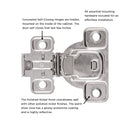 Hidden Hinge Concealed 3/4 Inch Overlay Face Frame Self-Close (2 Hinges/Per Pack) in Polished Nickel - Hickory Hardware Load image into Gallery viewer, Hidden Hinge Concealed 3/4 Inch Overlay Face Frame Self-Close (2 Hinges/Per Pack) in Polished Nickel - Hickory Hardware