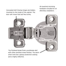 Concealed Door Hinges 1-3/8 Inch Overlay Face Frame Self-Close (2 Hinges/Per Pack) in Polished Nickel - Hickory Hardware Load image into Gallery viewer, Concealed Door Hinges 1-3/8 Inch Overlay Face Frame Self-Close (2 Hinges/Per Pack) in Polished Nickel - Hickory Hardware