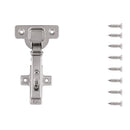 Hidden Cabinet Hinges Full Overlay Frameless Self-Close (2 Hinges/Per Pack) in Polished Nickel - Hickory Hardware Load image into Gallery viewer, Hidden Cabinet Hinges Full Overlay Frameless Self-Close (2 Hinges/Per Pack) in Polished Nickel - Hickory Hardware