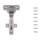 Hidden Hinges for Cabinet Doors Half Overlay Frameless Self-Close (2 Hinges/Per Pack) in Polished Nickel - Hickory Hardware Load image into Gallery viewer, Hidden Hinges for Cabinet Doors Half Overlay Frameless Self-Close (2 Hinges/Per Pack) in Polished Nickel - Hickory Hardware