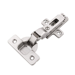 Hidden Hinges for Cabinet Doors Half Overlay Frameless Self-Close (2 Hinges/Per Pack) in Polished Nickel - Hickory Hardware Hidden Hinges for Cabinet Doors Half Overlay Frameless Self-Close (2 Hinges/Per Pack) in Polished Nickel - Hickory Hardware