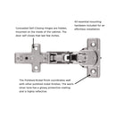 Hinge Concealed Full Overlay Frameless Self-Close 165 Degree (2 Hinges/Per Pack) in Polished Nickel- Hickory Hardware Load image into Gallery viewer, Hinge Concealed Full Overlay Frameless Self-Close 165 Degree (2 Hinges/Per Pack) in Polished Nickel- Hickory Hardware