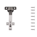Hinge Concealed Frameless Corner Door Self-Close (2 Hinges/Per Pack) in Polished Nickel - Hickory Hardware Load image into Gallery viewer, Hinge Concealed Frameless Corner Door Self-Close (2 Hinges/Per Pack) in Polished Nickel - Hickory Hardware