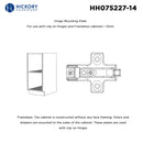 Hinge Concealed Frameless Self-Close Mounting Plate 0 mm (2 Hinges/Per Pack) in Polished Nickel - Hickory Hardware Load image into Gallery viewer, Hinge Concealed Frameless Self-Close Mounting Plate 0 mm (2 Hinges/Per Pack) in Polished Nickel - Hickory Hardware