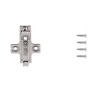 Hinge Concealed Frameless Self-Close Mounting Plate 0 mm (2 Hinges/Per Pack) in Polished Nickel - Hickory Hardware Load image into Gallery viewer, Hinge Concealed Frameless Self-Close Mounting Plate 0 mm (2 Hinges/Per Pack) in Polished Nickel - Hickory Hardware