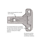 Hinge Concealed Face Frame Self-Close Mounting Plate 1 mm (2 Hinges/Per Pack) in Polished Nickel - Hickory Hardware Load image into Gallery viewer, Hinge Concealed Face Frame Self-Close Mounting Plate 1 mm (2 Hinges/Per Pack) in Polished Nickel - Hickory Hardware