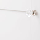 Satin Nickel Knob 1-1/4 Inch x 3/4 Inch - Crystal Palace Collection Load image into Gallery viewer, Satin Nickel Knob 1-1/4 Inch x 3/4 Inch - Crystal Palace Collection