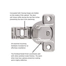Hinge Concealed 1/2 Inch Overlay Face Frame Soft Close (2 Hinges/Per Pack) Polished Nickel - Hickory Hardware Load image into Gallery viewer, Hinge Concealed 1/2 Inch Overlay Face Frame Soft Close (2 Hinges/Per Pack) Polished Nickel - Hickory Hardware
