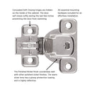 Hinge Concealed 3/4 Inch Overlay Face Frame Soft Close (2 Hinges/Per Pack) Polished Nickel - Hickory Hardware Load image into Gallery viewer, Hinge Concealed 3/4 Inch Overlay Face Frame Soft Close (2 Hinges/Per Pack) Polished Nickel - Hickory Hardware