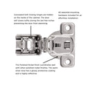 Hinge Concealed 1-1/4 Inch Overlay Face Frame Soft Close (2 Hinges/Per Pack) in Polished Nickel- Hickory Hardware Load image into Gallery viewer, Hinge Concealed 1-1/4 Inch Overlay Face Frame Soft Close (2 Hinges/Per Pack) in Polished Nickel- Hickory Hardware