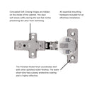 Hinge Concealed Half Overlay Frameless Soft Close (2 Hinges/Per Pack) Polished Nickel- Hickory Hardware Load image into Gallery viewer, Hinge Concealed Half Overlay Frameless Soft Close (2 Hinges/Per Pack) Polished Nickel- Hickory Hardware
