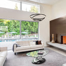 3-ring-led-light-unique-circular-chandelier-102w-3000k-4335lm-matte-black Load image into Gallery viewer, 3-ring-led-light-unique-circular-chandelier-102w-3000k-4335lm-matte-black