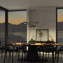 3-ring-led-light-unique-circular-chandelier-102w-3000k-4335lm-matte-black Load image into Gallery viewer, 3-ring-led-light-unique-circular-chandelier-102w-3000k-4335lm-matte-black