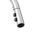 Pull Down Kitchen Faucet with Single Lever Handle and Plastic Deckplate in Chrome Polished Load image into Gallery viewer, Pull Down Kitchen Faucet with Single Lever Handle and Plastic Deckplate in Chrome Polished