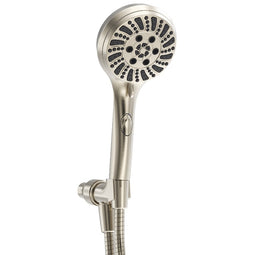 Handheld Shower 6-Settings with arm mount , Flow regulator With Fast change to trickle function by push button Handheld Shower 6-Settings with arm mount , Flow regulator With Fast change to trickle function by push button