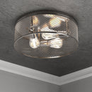 3-Lights Cage Style Flush Mount Fixture, Drum Shape, E26 Base, UL Listed, 3 Years Warranty Load image into Gallery viewer, 3-Lights Cage Style Flush Mount Fixture, Drum Shape, E26 Base, UL Listed, 3 Years Warranty