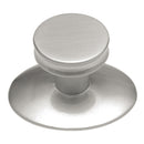 Satin Nickel Knob with Backplate 1 Inch Diameter - Metropolis Collection Load image into Gallery viewer, Satin Nickel Knob with Backplate 1 Inch Diameter - Metropolis Collection