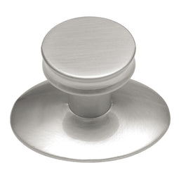 Satin Nickel Knob with Backplate 1 Inch Diameter - Metropolis Collection Satin Nickel Knob with Backplate 1 Inch Diameter - Metropolis Collection