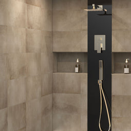 12 Inch Shower Head With Hand Held Combo - Brass Material Finish 12 Inch Shower Head With Hand Held Combo - Brass Material Finish