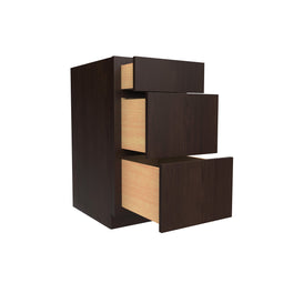 Luxor Espresso - 3 Drawer Base Cabinet | 18 Luxor Espresso - 3 Drawer Base Cabinet | 18