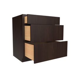Luxor Espresso - 3 Drawer Base Cabinet | 30 Luxor Espresso - 3 Drawer Base Cabinet | 30