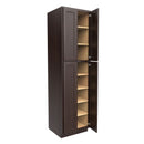 Luxor Espresso - Double Door Utility Cabinet | 24"W x 90"H x 24"D Load image into Gallery viewer, Luxor Espresso - Double Door Utility Cabinet | 24"W x 90"H x 24"D