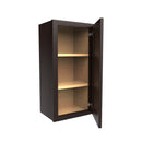 Single Door Wall Cabinet | 15"W x 30"H x 12"D | RTA Luxor Espresso Load image into Gallery viewer, Single Door Wall Cabinet | 15"W x 30"H x 12"D | RTA Luxor Espresso