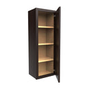 Luxor Espresso - Single Door Wall Cabinet | 15"W x 42"H x 12"D Load image into Gallery viewer, Luxor Espresso - Single Door Wall Cabinet | 15"W x 42"H x 12"D