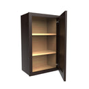 Single Door Wall Cabinet | 18"W x 30"H x 12"D | RTA Luxor Espresso Load image into Gallery viewer, Single Door Wall Cabinet | 18"W x 30"H x 12"D | RTA Luxor Espresso