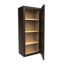 Luxor Espresso - Single Door Wall Cabinet | 18"W x 42"H x 12"D Load image into Gallery viewer, Luxor Espresso - Single Door Wall Cabinet | 18"W x 42"H x 12"D