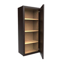 Single Door Wall Cabinet | 18"W x 42"H x 12"D | RTA Luxor Espresso Load image into Gallery viewer, Single Door Wall Cabinet | 18"W x 42"H x 12"D | RTA Luxor Espresso