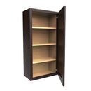 Single Door Wall Cabinet | 21"W x 42"H x 12"D | RTA Luxor Espresso Load image into Gallery viewer, Single Door Wall Cabinet | 21"W x 42"H x 12"D | RTA Luxor Espresso