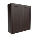 2 Door Wall Cabinet | 33"W x 36"H x 12"D | RTA Luxor Espresso Load image into Gallery viewer, 2 Door Wall Cabinet | 33"W x 36"H x 12"D | RTA Luxor Espresso