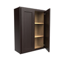 Luxor Espresso - Double Door Wall Cabinet | 27"W x 36"H x 12"D Load image into Gallery viewer, Luxor Espresso - Double Door Wall Cabinet | 27"W x 36"H x 12"D
