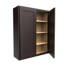 Luxor Espresso - Double Door Wall Cabinet | 33"W x 42"H x 12"D Load image into Gallery viewer, Luxor Espresso - Double Door Wall Cabinet | 33"W x 42"H x 12"D