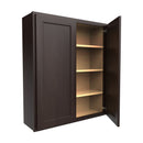 Luxor Espresso - Double Door Wall Cabinet | 36"W x 42"H x 12"D Load image into Gallery viewer, Luxor Espresso - Double Door Wall Cabinet | 36"W x 42"H x 12"D