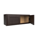 2 Door Wall Cabinet | 33"W x 12"H x 12"D | RTA Luxor Espresso Load image into Gallery viewer, 2 Door Wall Cabinet | 33"W x 12"H x 12"D | RTA Luxor Espresso