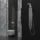 59 In. 6-jet Stainless Steel Shower Panel System With Fixed Round Rainfall Showerhead, handheld Shower, Self-Cleaning & Jet Massage Feature Load image into Gallery viewer, 59 In. 6-jet Stainless Steel Shower Panel System With Fixed Round Rainfall Showerhead, handheld Shower, Self-Cleaning & Jet Massage Feature
