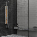 55 in. 6-Jet  Stainless Steel Bamboo Wood Shower Panel System With Adjustable Round Rainfall Showerhead, Handheld Shower & Tub Spout, Self-Cleaning & Jet Massage Feature Load image into Gallery viewer, 55 in. 6-Jet  Stainless Steel Bamboo Wood Shower Panel System With Adjustable Round Rainfall Showerhead, Handheld Shower & Tub Spout, Self-Cleaning & Jet Massage Feature