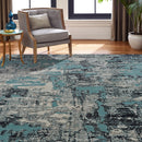 Modena Aqua + Zinc 7 ft. 9 in. x 9 ft. 9 in. Indoor/Outdoor Area Rug Load image into Gallery viewer, Modena Aqua + Zinc 7 ft. 9 in. x 9 ft. 9 in. Indoor/Outdoor Area Rug