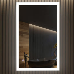 36 in. x 48 in. LED Lighted Bathroom Vanity Mirror, Touch Switch, Anti-Fog, Adjustable Color Temperature With Remembrance, Wall Mounted, Lighted Makeup Mirrors, Window Style 36 in. x 48 in. LED Lighted Bathroom Vanity Mirror, Touch Switch, Anti-Fog, Adjustable Color Temperature With Remembrance, Wall Mounted, Lighted Makeup Mirrors, Window Style